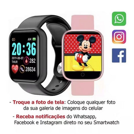 Smartwatch D20 - Relógio Inteligente y68 Esportivo Bluetooth