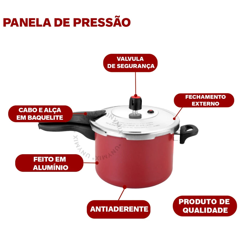 Panela De Pressão Premiun Cozimento Rápido Fechamento Externo 4,5 Litros